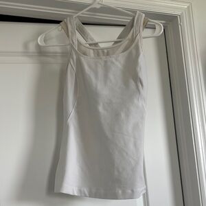 White Lulu Cross Tank Top